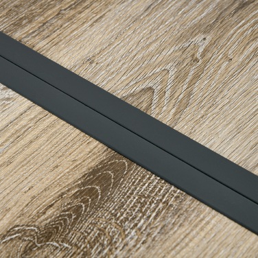 Зовнішній стіл для 6 осіб, з імітацією дерева, металевий каркас, стійкий до погодних умов, 145 x 85 x 72 см, сірий