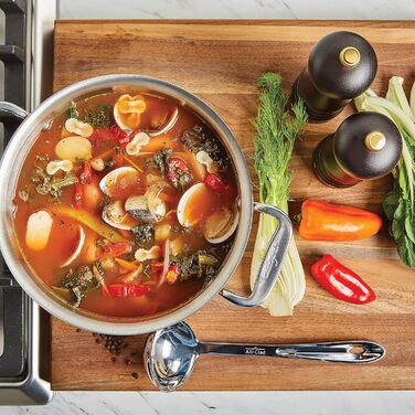 Набір кухонних інструментів All-Clad T236 з нержавіючої сталі (6 предметів) з підставкою, сріблястий