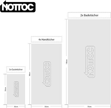 Набір рушників nottoc Grey 8 шт. 2 банні рушники, 4 рушники для рук, 2 гостьових рушника - 100 бавовна, антрацит