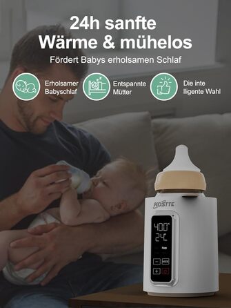 Підігрівач для пляшечок KOSTTE - універсальний, для грудного молока та суміші (білий + чорний)