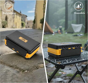 Подорожній вологозберігач для сигар на 5 сигар (50RG), Комплект з різаком, підставкою, гігрометром та зволожувачем, Подарунковий набір для поціновувачів сигар (Жовтий)