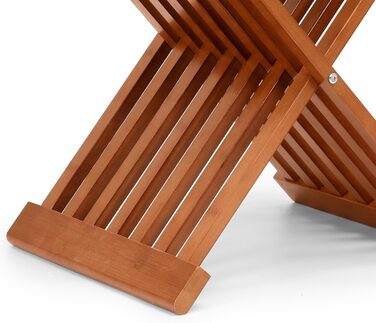 Складаний табурет для сауни та душу WILLOWYBE – водовідштовхувальна бамбукова лавка, багатоцільовий стілець для ванної кімнати та парильні (Темно-коричневий)