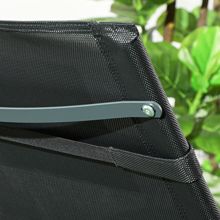 Крісло-гойдалка для саду, розкладне, з підголівником, 155 см x 61 см x 88 см, чорне