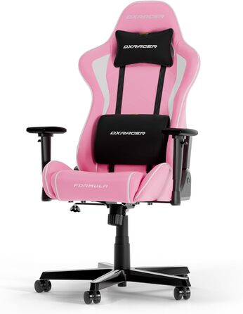 Ігрове крісло DXRacer FORMULA L ПВХ шкіра (рожевий/білий)