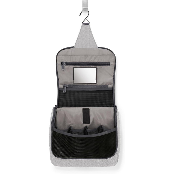 Сумка-органайзер Reisenthel для туалетних аксесуарів з гачком, водонепроникний матеріал (Herringbone Grey, смугастий)