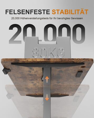 Регульований стіл з USB-портом та розеткою, 100 x 60 см. Електричний стіл, комп'ютерний стіл з пам'яттю, білий (коричневий)