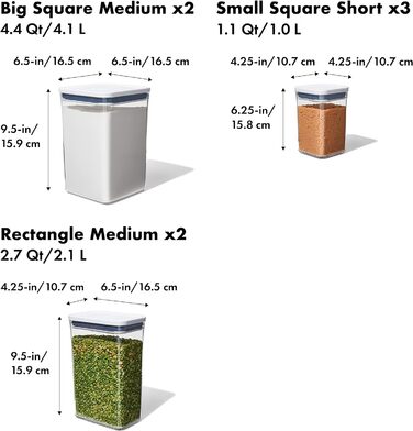 Набір контейнерів OXO GG Pop, 7 шт. компактний та герметичний