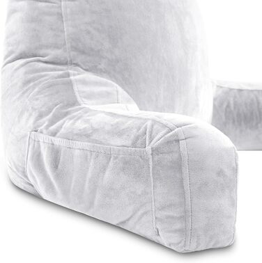 Подушка для чоловіків з підлокітниками - темно-сіра, для читання та відпочинку в ліжку | Premium Memory Foam | Знімна подушка для шиї