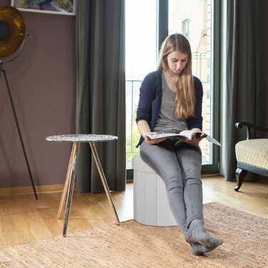 Relaxdays Пуф з місцем для зберігання, розмір M, круглий