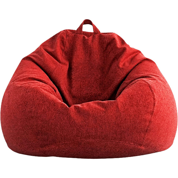 ОГОЛОШЕННЯ. CON Indoor Beanbag з наповнювачем з бісеру EPS, пуф, крісло Relax, подушка для сидіння, подушка для підлоги, крісло-мішок 185 л (80x90x50 185 л, червоний)
