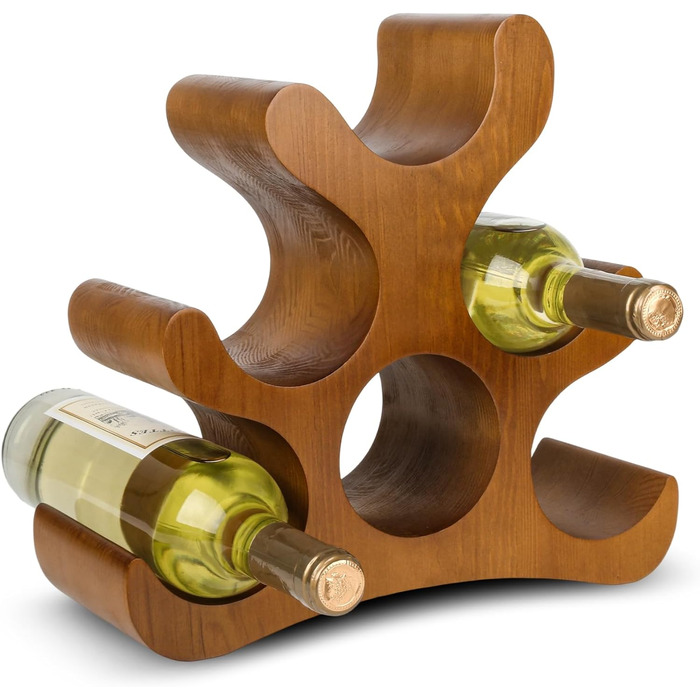 Стелаж для вина на 6 пляшок, підлоговий, для шафи, комори, бару, кухні (коричневий)