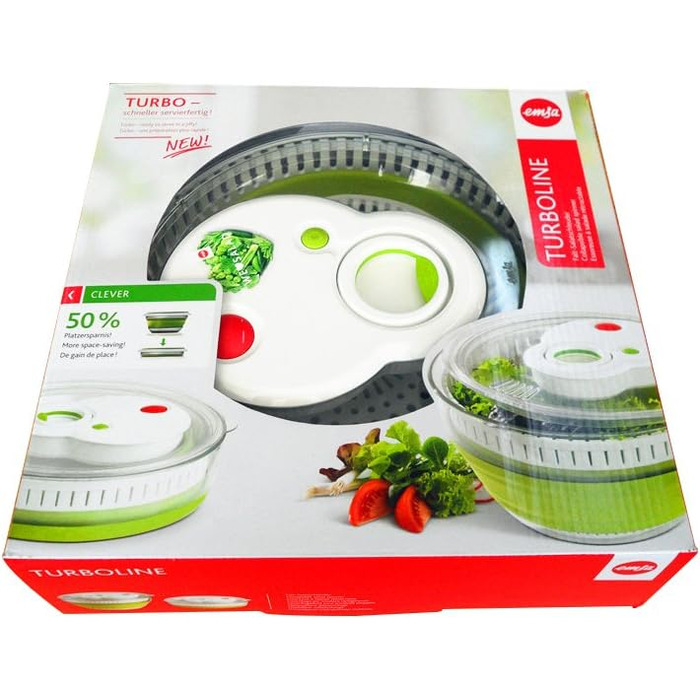 Салатниця-швидкоцентрифуга Emsa Turboknopf Turboline, 4,5 л, зелена