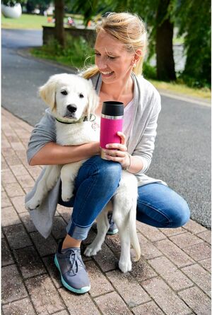 Термокружка Emsa Travel Mug Classic 360 ml, жовта, з рукавом, Quick-Press, 360° відкриття