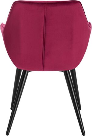 Крісла для їдальні WOLTU, 1 шт., для кухні, вітальні, оббивка з велюру, металеві ніжки, темно-червоний колір