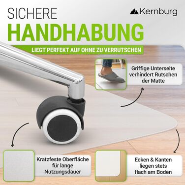 Захисна килимок під офісне крісло – прозора підкладка для ламінату, паркету та плитки – антиковзаюча, шумопоглинаюча, ідеальна для дому (100 x 120 см)