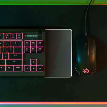 Клавіатура SteelSeries Apex 3 TKL для геймінгу – RGB, компактний форм-фактор TKL, волого- та пилостійкість, тихі геймінгові клавіші, DE Layout QWERTZ, чорний колір