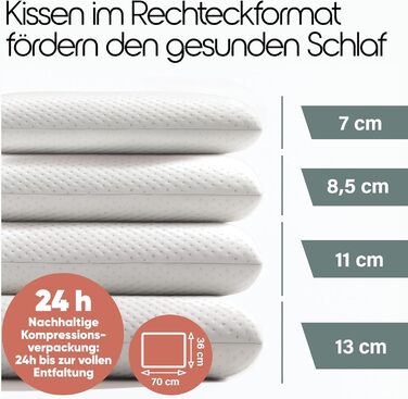 Ортопедична подушка Blumtal з Memory Foam для підтримки шиї, 70x36x11 см, знімний чохол, сертифікат Oeko-TEX®