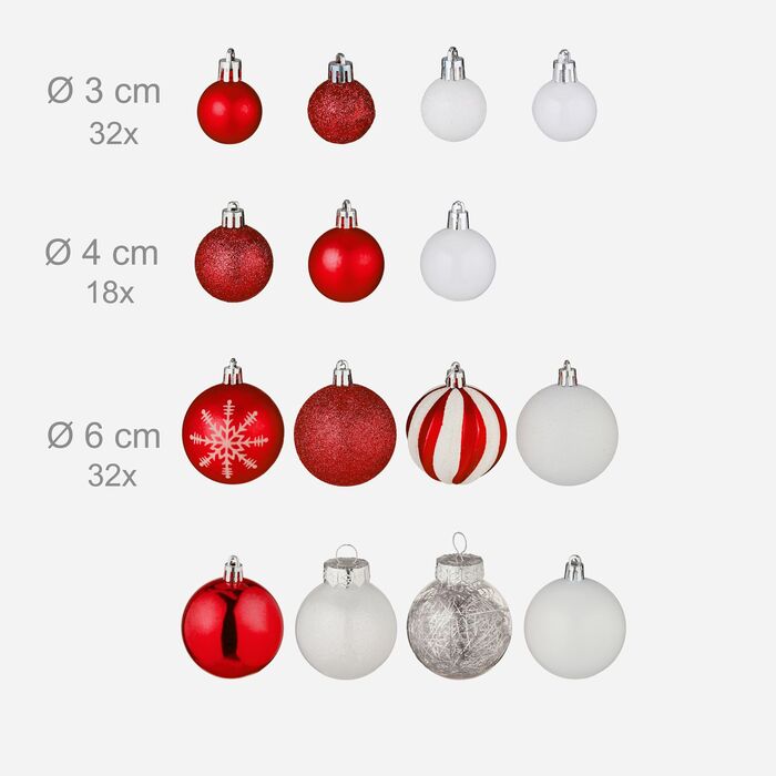 Набір новорічних кулічок Relaxdays (101 шт.)