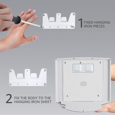 Електричний автоматичний сушар для рук, настінний, 1200W, сірий