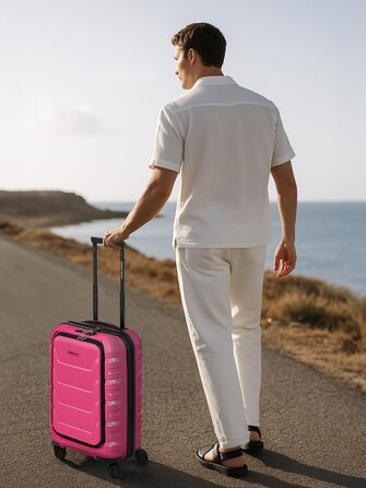 Набір валіз Smartbox Hartschalen 3-в-1: розширювані, з TSA-замком, з відділенням для ноутбука (рожевий)