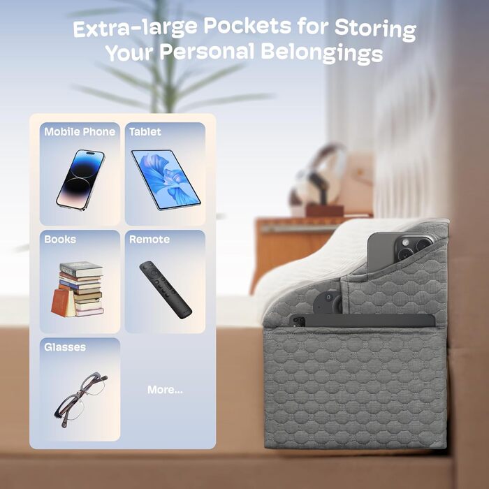 Набір з 4 подушок-валиків ортопедичних для ліжка з піною з пам'яті, для спини, регульовані, після операції, повного розміру