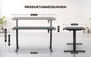 Стіл письмовий регульований по висоті MARK ADLER Leader 7.4 White, 140x70 см, білий, з пам'яттю, сенсорним керуванням, кабелепроводом, тримачем для навушників та напоїв