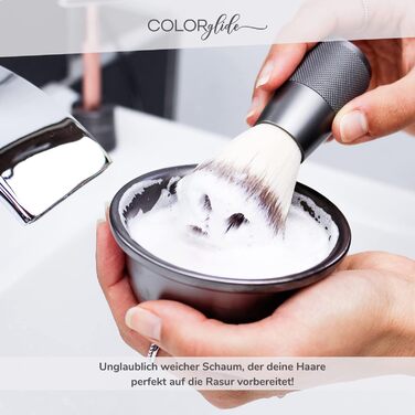 Чаша для гоління COLORglide нержавіюча сталь легко піниться підходить для всіх видів мила для гоління тигель для гоління