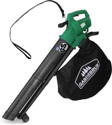Електричний садовий повітродув-пилосос Gardebruk 3 в 1 з подрібнювачем листя, 3000W, 270 км/год, 45 л, ремінь на плече