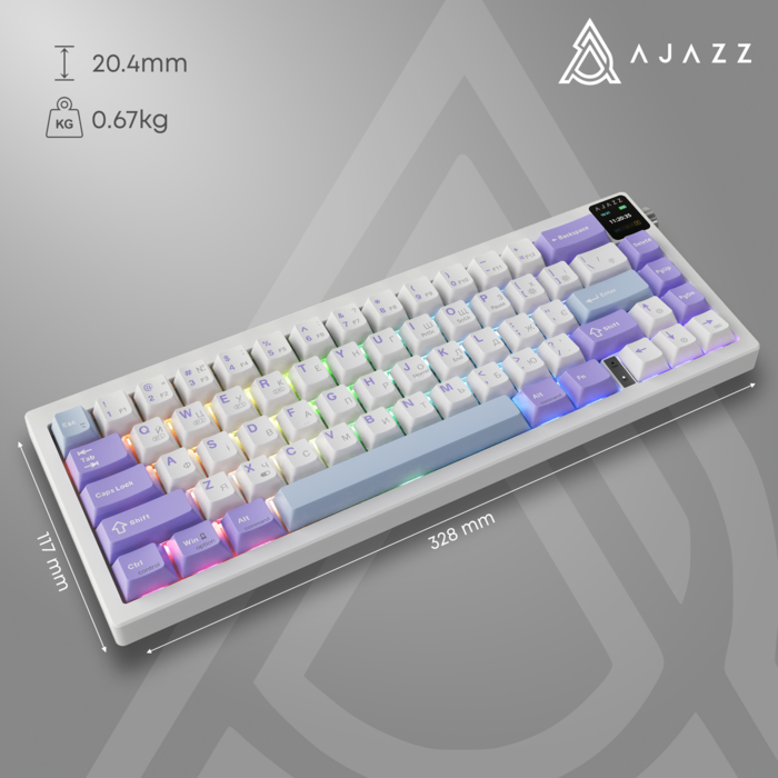 Бездротова механічна клавіатура Ajazz AK650 Flying Fish Switch - Purple (AK650-FF-PWB)