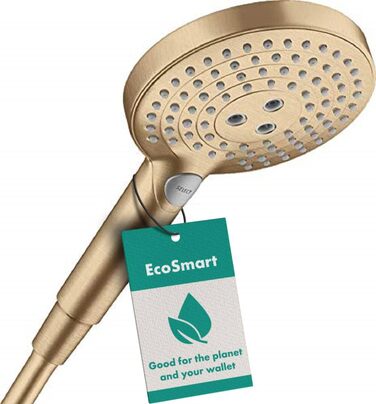 Душова лійка Hansgrohe Raindance Select S з функцією економії води (EcoSmart), ручна лійка з 3 режимами, діаметр 120 мм, з антинакипним покриттям, бронзове покриття (Brushed Bronze)