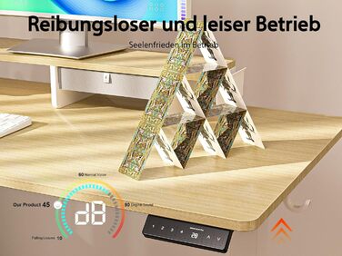 Регульований стіл WALKINGDESK для дому та офісу: електричний, з ящиками, полицями та гачками (140x60 см, дуб)