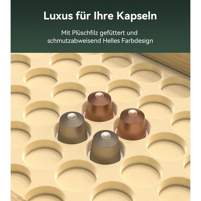 Організатор для капсул Nespresso та Lavazza, бамбук, на 48 капсул. Підставка під кавомашину