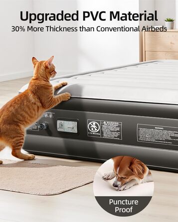 Надувне ліжко CHILLSUN® для 2 осіб, 203x152x46 см, з електричним насосом, водонепроникне, для кемпінгу та гостей