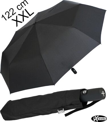 Кишенькова парасолька iX-brella XXL для чоловіків та жінок - повний клас - дах 122 см з автоматичним закриттям - чорний