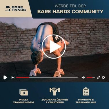 Паралелі BARE HANDS безпечні для суглобів і неслизькі дерев'яні ручки обладнання для гімнастики в приміщенні і на відкритому повітрі ідеально підходить для стійок на руках і віджимань