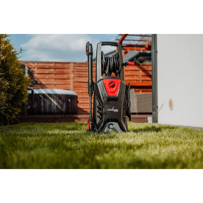 Високотискний мийник Lehmann з алюмінієвим насосом, 240 бар, 480 л/год, 2200 Вт, шланг 10м, компактний очисник площ (Missouri)