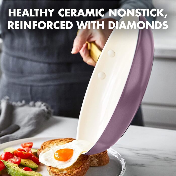 Набір сковорідок GreenPan Reserve з керамічним покриттям, 3 шт. (10', 12', 24 см), фіолетовий