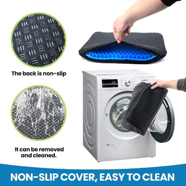 Ортопедична гелева подушка на стілець для офісу та авто, протиковзаюча та дихаюча, синя (47x44x4 см)