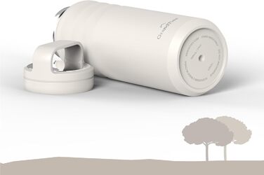 Термопляшка GRANDTIES 946мл з широким горлом та двома кришками, для чоловіків та жінок, колір слонова кістка