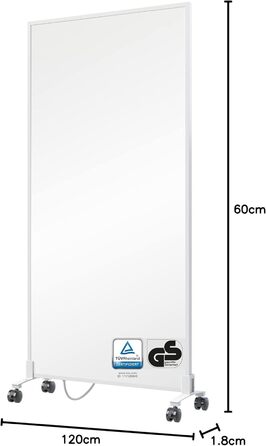 Інфрачервовий обігрівач BR Bringer Standgerät 1200W - Економний, мобільний, з гарантією 5 років, німецька якість (білий)