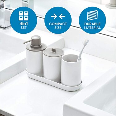 iDesign Набір для ванної кімнати Badezimmer Set, 4 шт. (середина/білий)