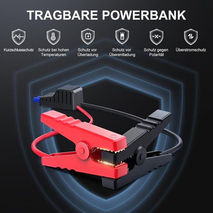 Powerbank для запуску авто FLYLINKTECH 4000A, 12V. Запуск до 9L бензину/8.5L дизеля. IP67, водонепроникний. LED, USB та USB-C.