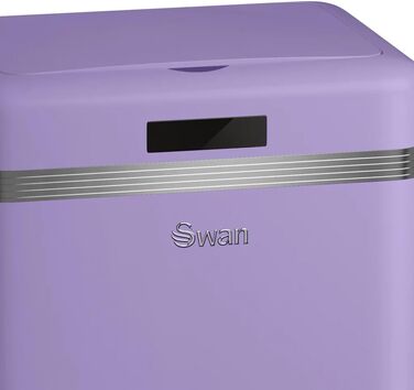 Відро для сміття Swan Retro з датчиком руху, 45 л, метал, фіолетовий (інтелектуальний контейнер для переробки відходів, великий об'єм, вінтажний дизайн)