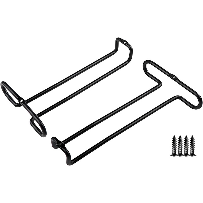 Настінна полиця для келихів GeLive, 2 шт., чорна, 17.8 см (7.3 дюйми)