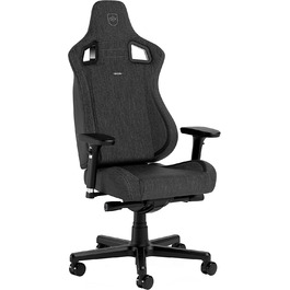 Крісло ігрове Noblechairs Epic Compact TX, ергономічне, сіре, з підтримкою голови та попереку, для тіла до 120 кг, дихаюча тканина