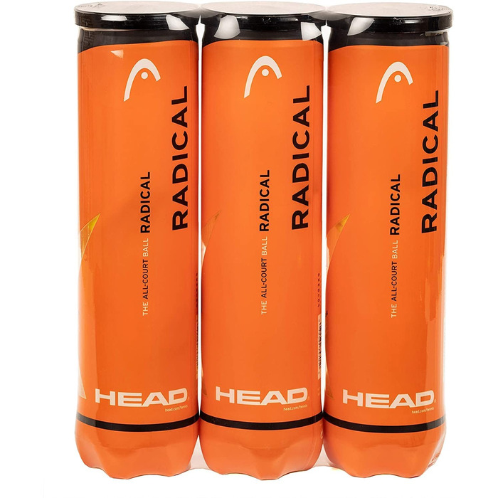Командний рюкзак HEAD Tour Тенісна сумка, чорний/помаранчевий, один розмір і радикальний тенісний м'яч (3 x 4 шт. и) Ексклюзив Domopolis