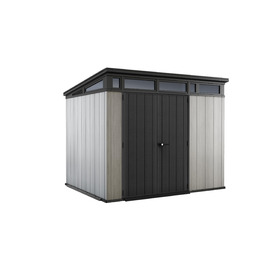 Садовий будинок Keter Artisan Gerätehaus 214x218x226 см, сірий (9x7) – вуличний, з підлогою, односхилий дах, подвійні двері та вікна, для зберігання речей на вулиці, 8,3 м³