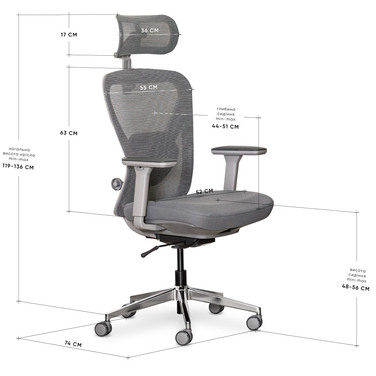 Крісло Mealux Q1 Air Fabric Grey (арт. HF Q-1 F/G)