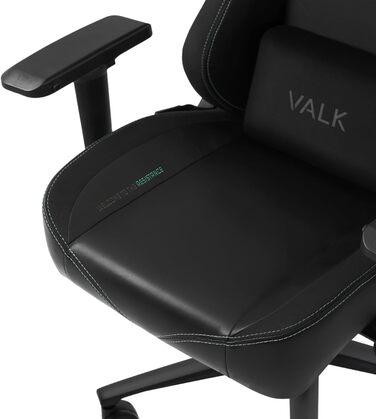 Крісло VALK Freya для геймерів та офісу: регульоване, з підлокітниками 4D, підставкою для голови та попереку, чорне, з екошкіри