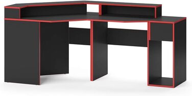 Ігровий стіл Vicco Kron, /чорний, 220 x 90 см Форма куточка (червоний)